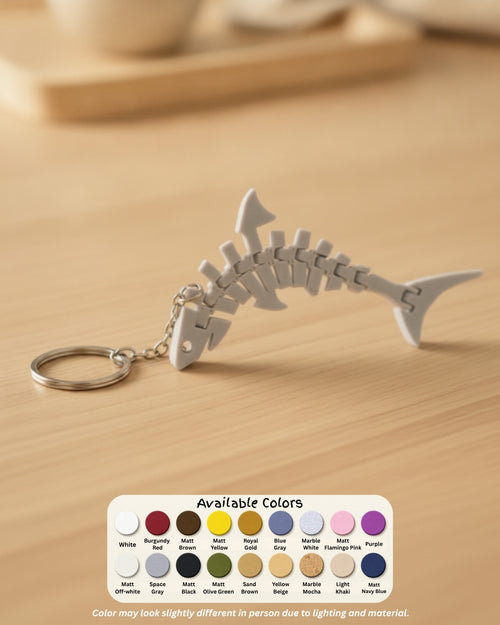 Articulated Shark Keychain available colors