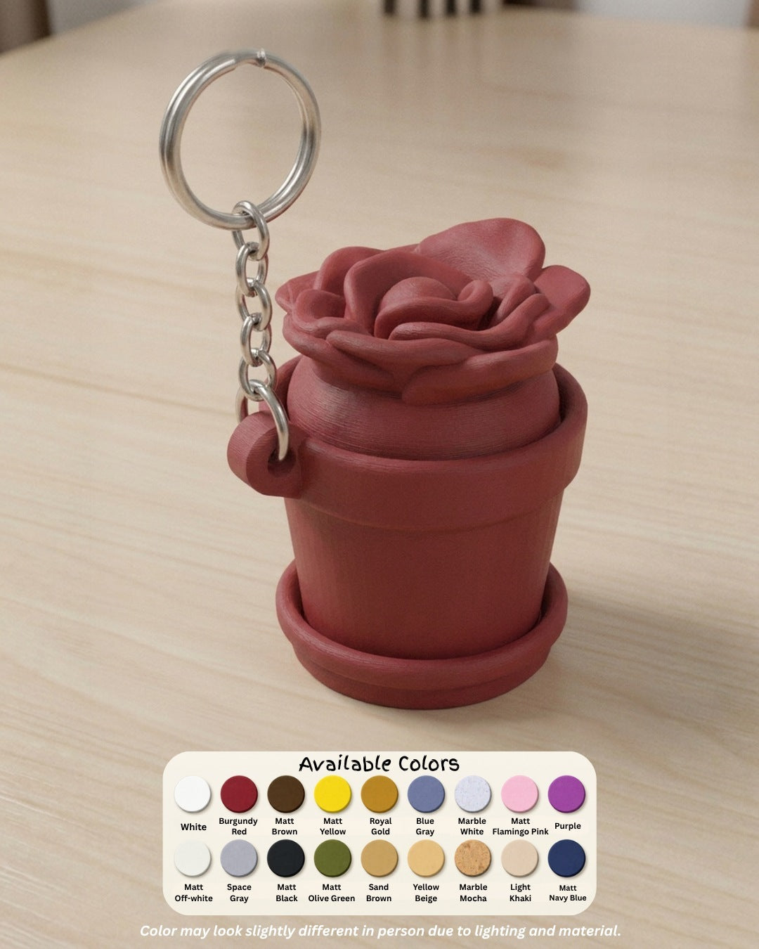 Rose Clicker Keychain colour options