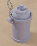 Spray Can Clicker Keychain on a silver chain keyring