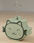 Cat Clicker Keychain on a silver chain keyring