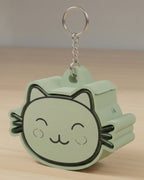 Cat Clicker Keychain on a silver chain keyring