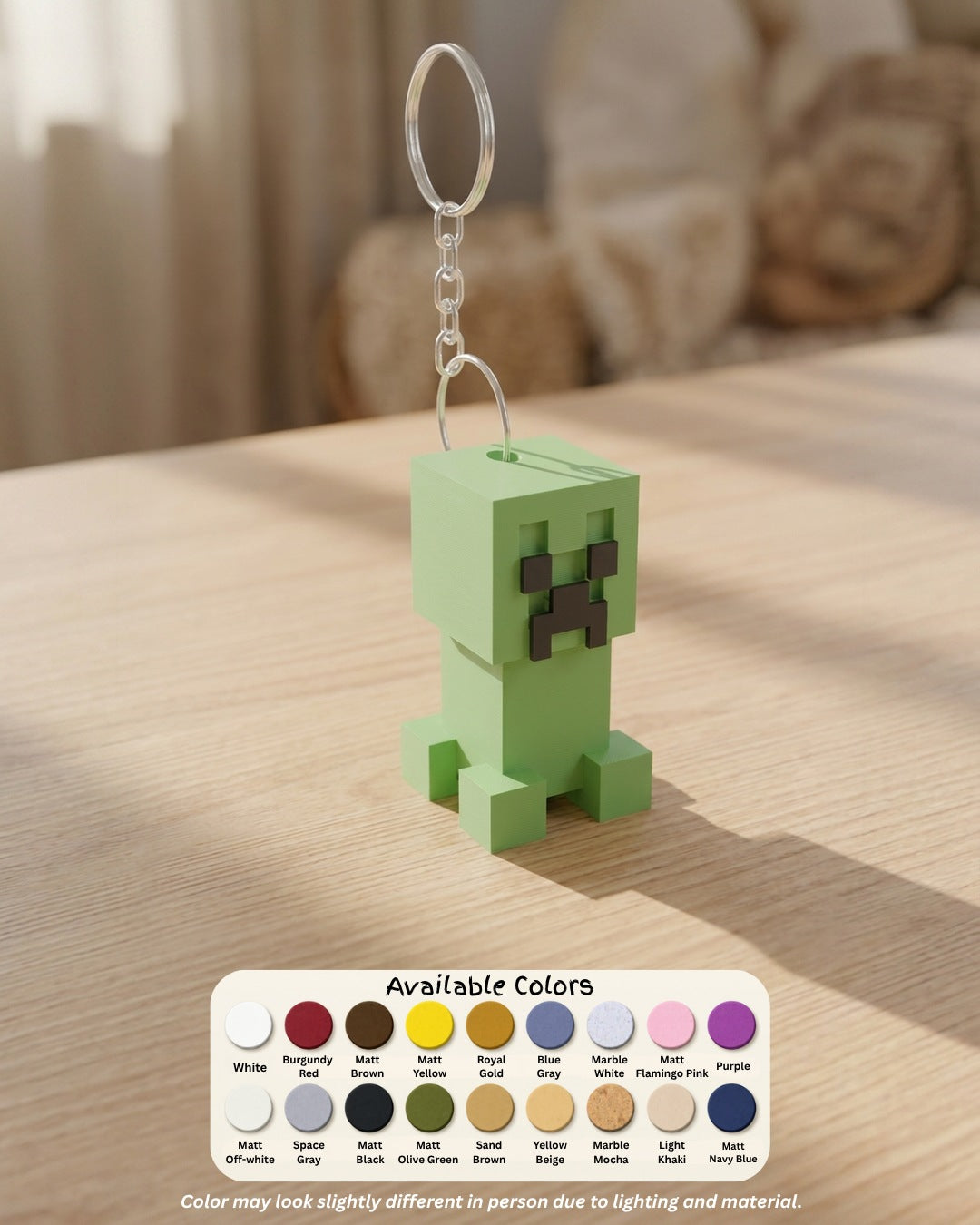 Creeper Clicker Keychain colour options
