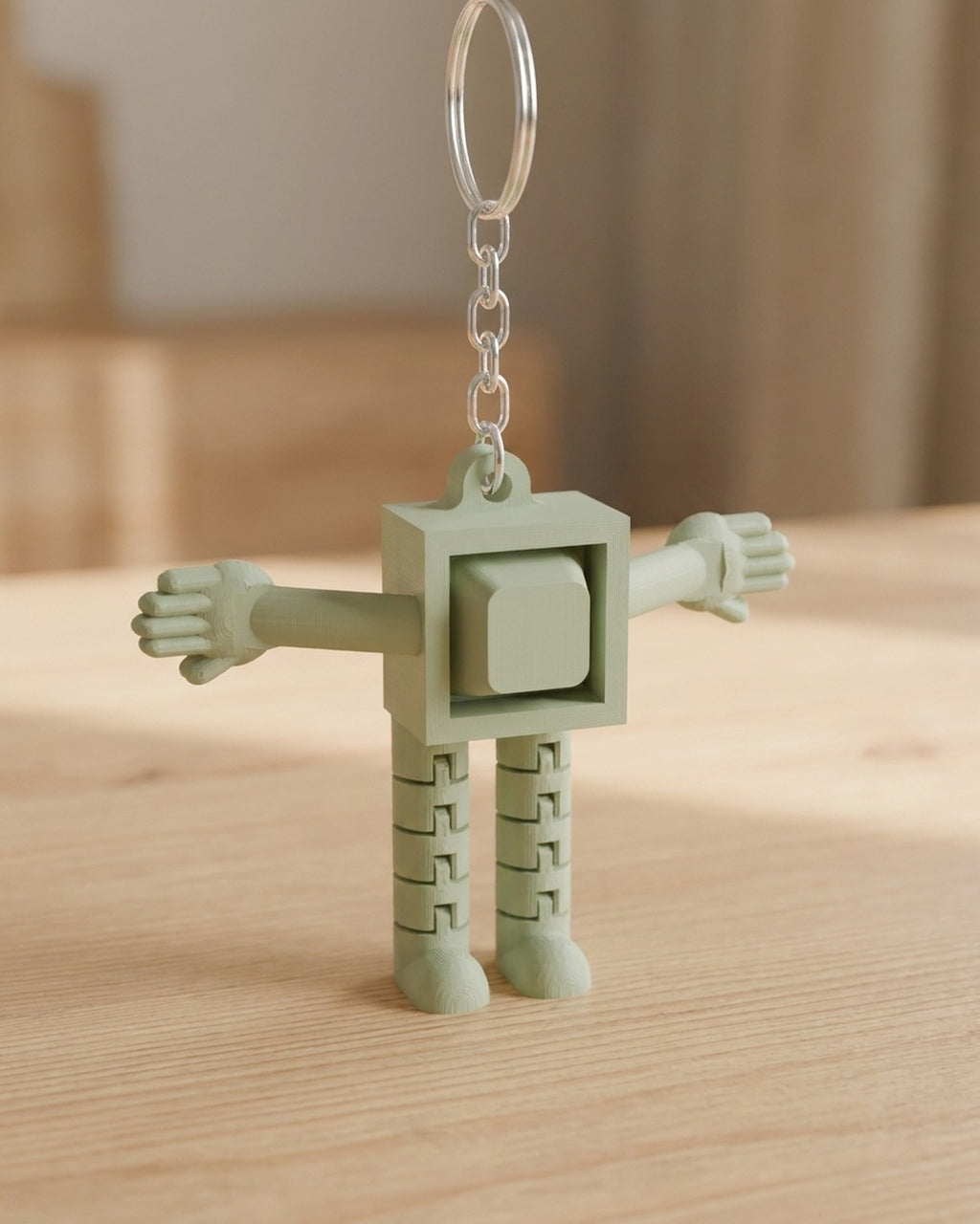 Clicker Buddy Keychain on a silver chain keyring