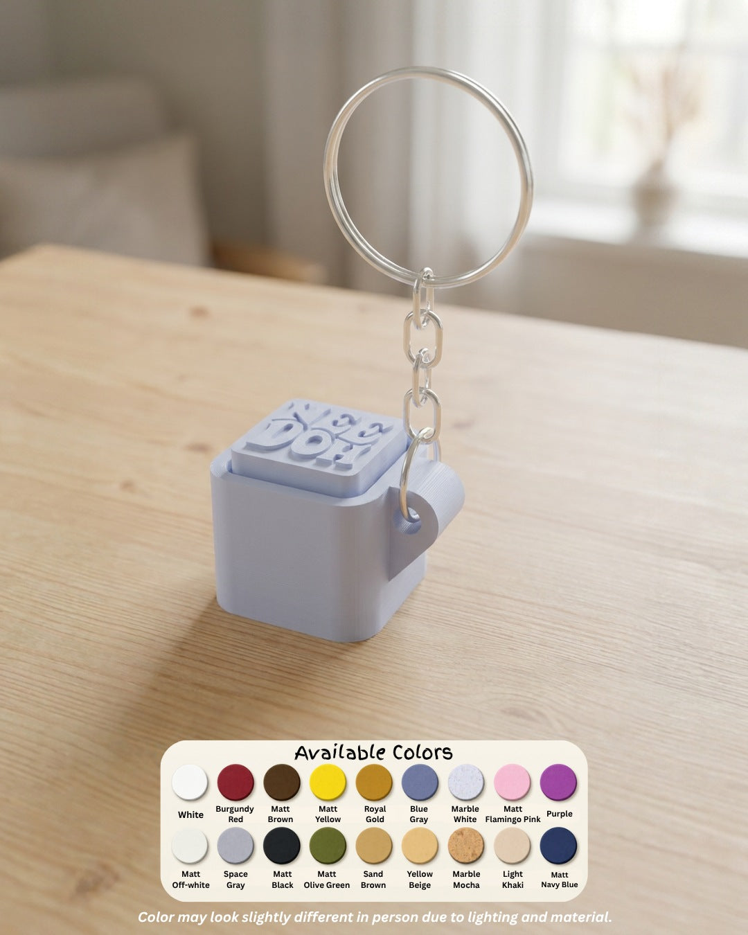 Cube Keycap Clicker Keychain colour options