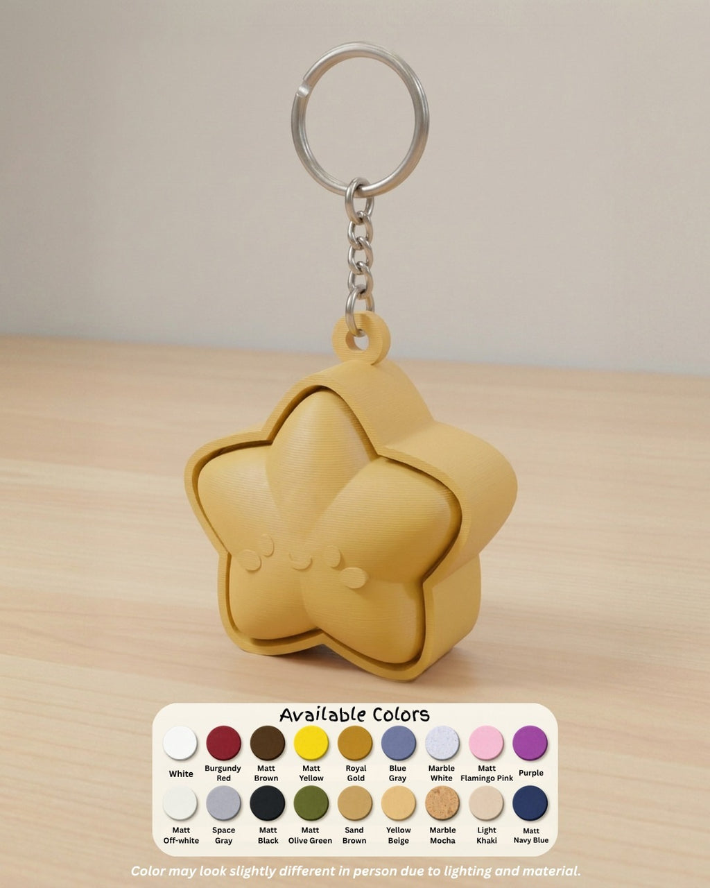 Star Face Clicker Keychain colour options