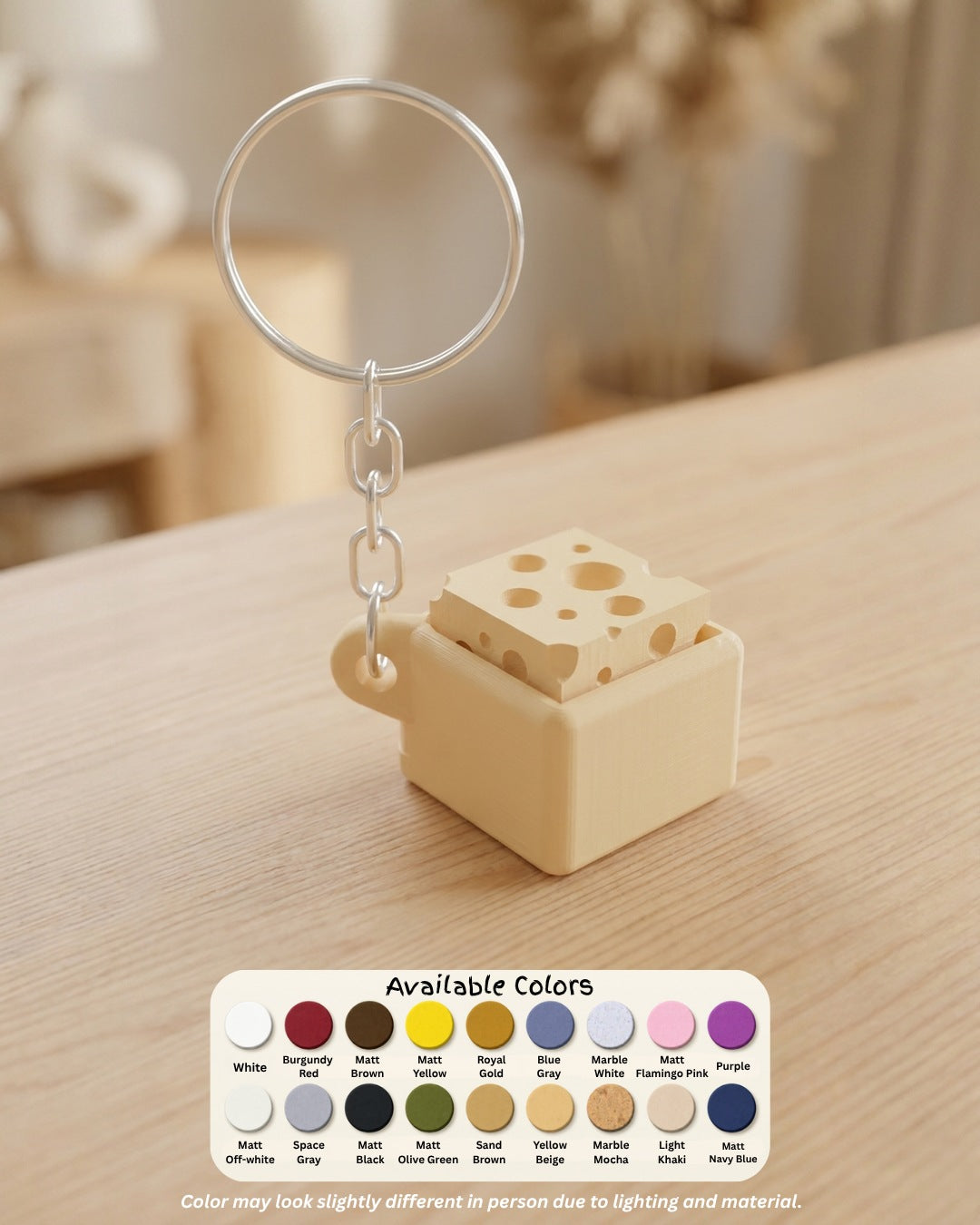Cheese Clicker Keychain colour options