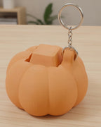 Pumpkin Clicker Keychain on a silver chain keyring
