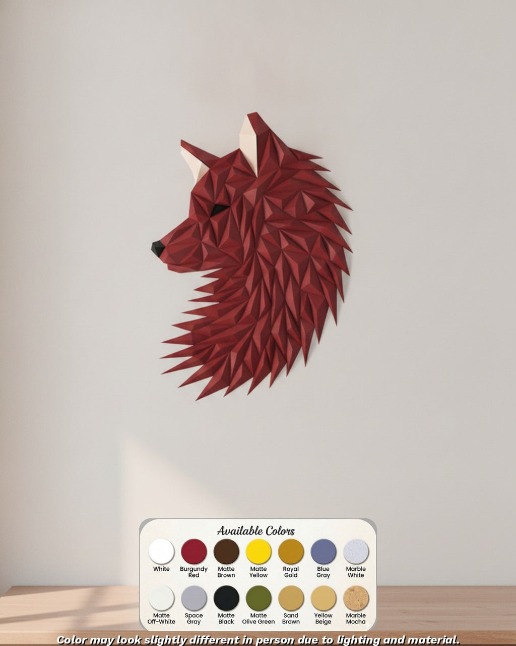 Geometric Wolf Wall Art available colors