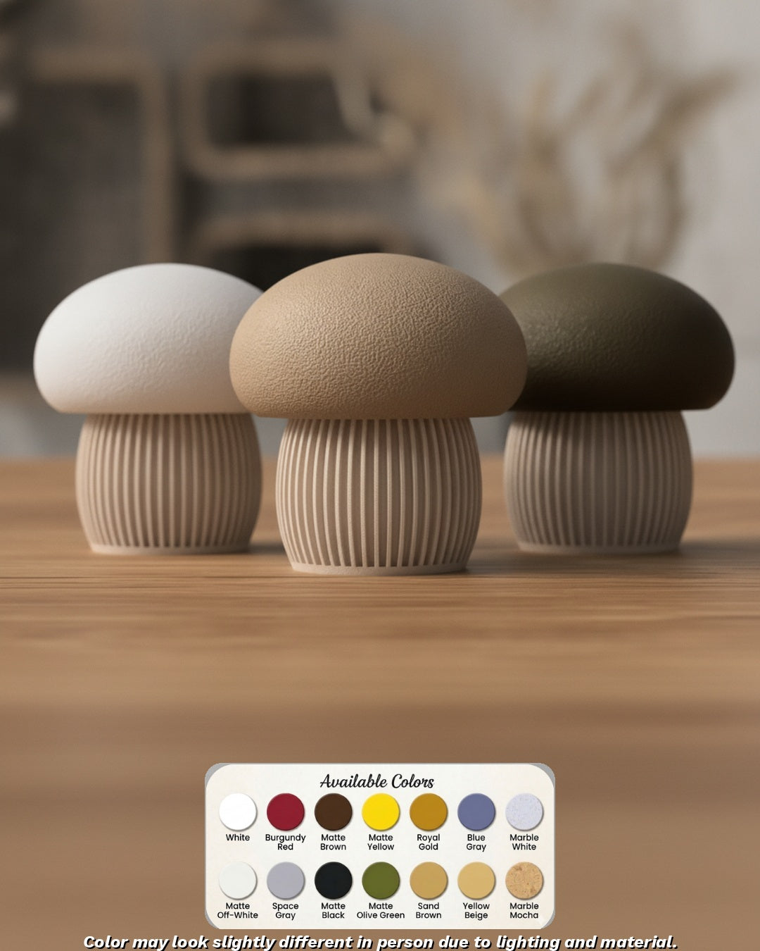 Japandi Mushroom available colors