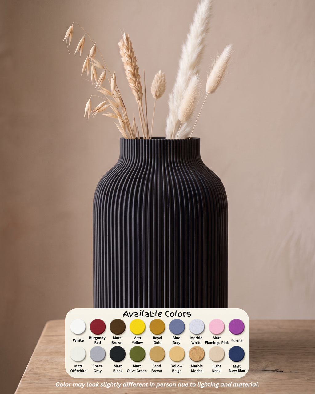 Stratos Pillar Vase available colors palette