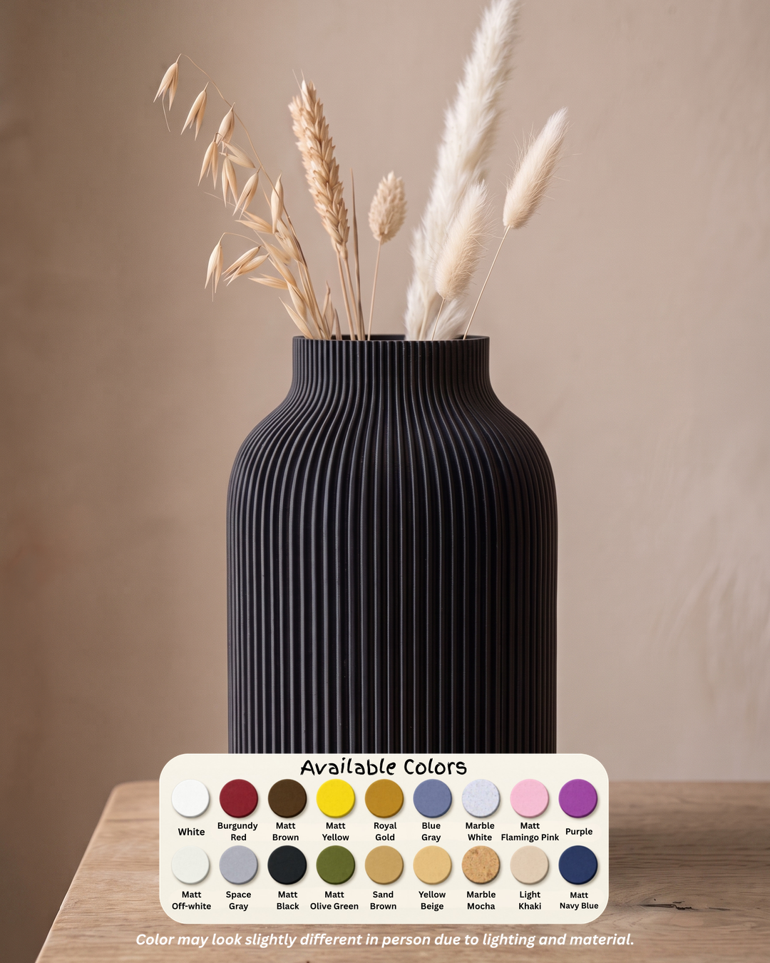 Stratos Pillar Vase available colors palette