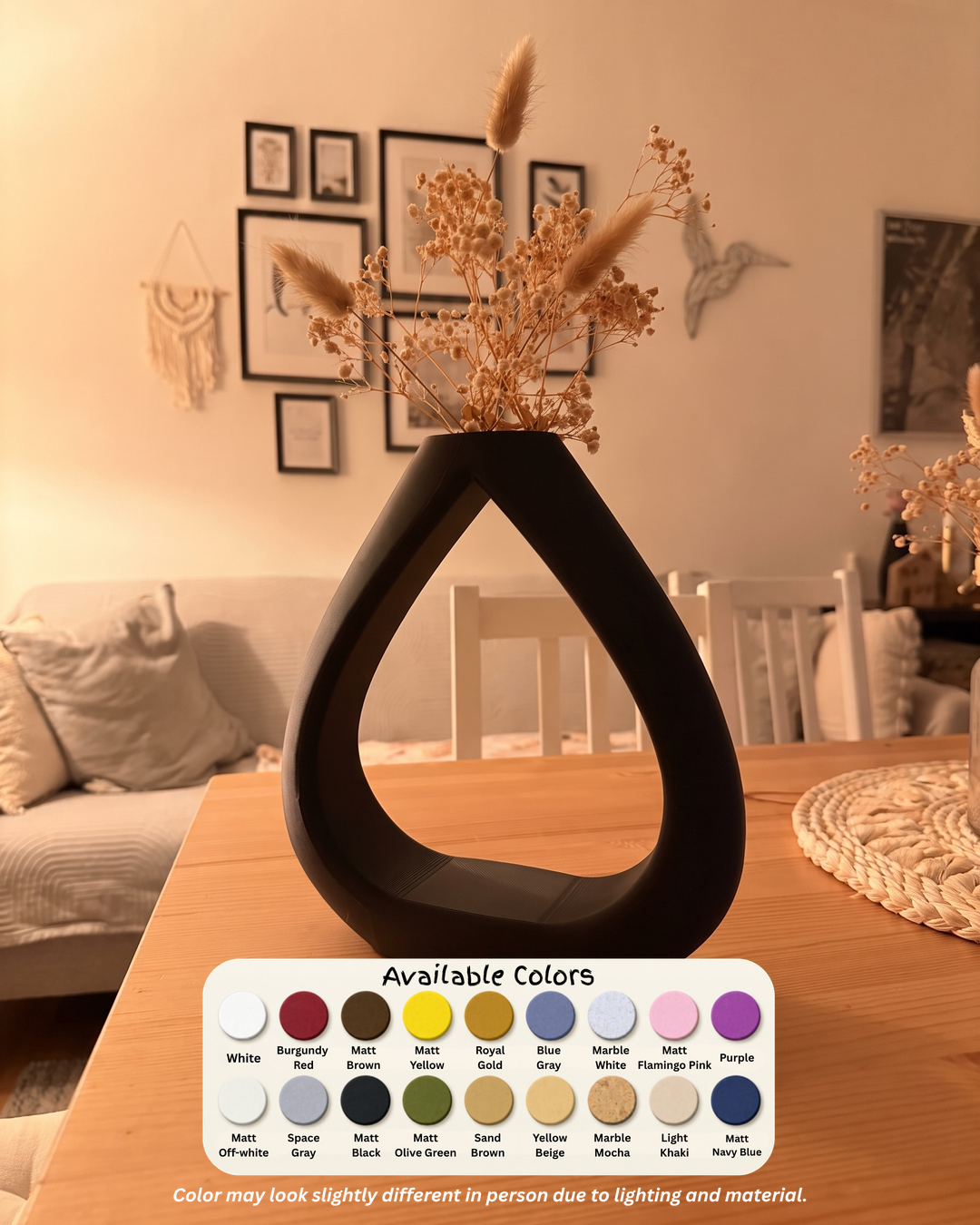 Void Drop Vase available colors palette